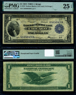 FR. 727 $1 1918 Federal Reserve Bank Note Chicago PMG VF25 EPQ