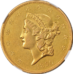 1850-P Liberty Gold $20 NGC AU Details Key Date Decent Eye Appeal Nice Strike