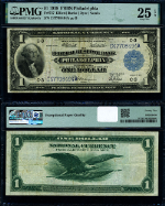 FR. 717 $1 1918 Federal Reserve Bank Note Philadelphia PMG VF25
