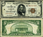FR. 1850 D $5 1929 Federal Reserve Bank Note Cleveland D-A Block VF+