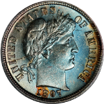 1897-P Barber Dime - Great Color - Scratch
