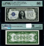 FR. 1601 $1 1928-A Silver Certificate X-A Block Gem PMG CU66 EPQ