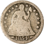 1854-P Seated Liberty Dime