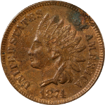 1874 Indian Cent - Spot