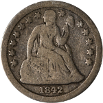 1842-P Seated Liberty Dime