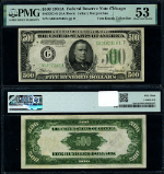 FR. 2202 G $500 1934-A Federal Reserve Note Chicago G-A Block PMG AU53