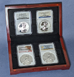 2006 - 2013 Silver American Eagle 4 Coin Rev Proof Set NGC PF70 - 06, 11, 12, 13