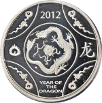 2012 Australia Silver $1 Year of Dragon Lunar Series Proof - 11.66gr .999 OGP