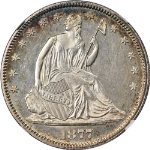 1877-P Seated Half Dollar NGC MS63 Superb Eye Appeal Strong Strike
