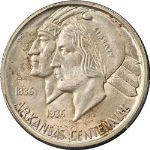 1935-D Arkansas Commem Half Dollar PCGS MS64+ Nice Eye Appeal Strong Strike