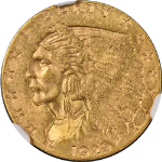 1929 Indian Gold $2.50 NGC MS63 Nice Eye Appeal Strong Strike