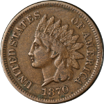 1870 Indian Cent Choice VF/XF Superb Eye Appeal Nice Strike