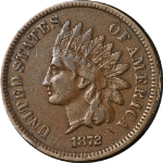 1872 Indian Cent Choice VF+ Great Eye Appeal Nice Strike