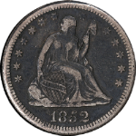 1852-O Seated Liberty Quarter VF/XF Details Key Date Decent Eye Appeal