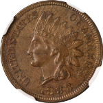 1888 Indian Cent NGC MS62 BN Nice Eye Appeal Strong Strike