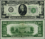FR. 2054 D $20 1934 Federal Reserve Note Mule Cleveland D-A Block DGS Choice CU