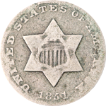 1851-O Three (3) Cent Silver