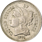 1868 Three (3) Cent Nickel - Choice+