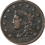 1832 Large Cent &#39;Medium Letters&#39; Choice VF/XF N.1 R.2 Nice Eye Appeal