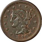 1846 Large Cent &#39;Tall Date&#39; Nice XF Nice Eye Appeal Nice Strike