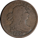 1806 Half Cent - Small 6, No Stems