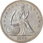 1859-P Seated Liberty Dollar Nice AU Details Nice Strike
