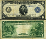 FR. 883 A $5 1914 Federal Reserve Note Kansas City VF