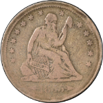 1855-S Seated Liberty Quarter &#39;Arrows&#39; Nice VG Key Date Decent Eye Appeal