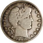 1892-P Barber Half Dollar