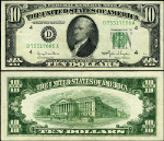 FR. 2010 D $10 1950 Federal Reserve Note Cleveland D-A Block XF Narrow