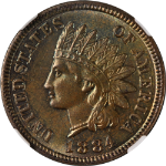 1884 Indian Cent CAC Sticker NGC MS65 BN Superb Eye Appeal Strong Strike