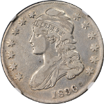 1836 Bust Half Dollar Beaded Reverse NGC VF Details 0-106a R.3 Nice Eye Appeal