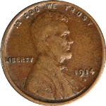 1914-D Lincoln Cent F+ Details Key Date Decent Eye Appeal Nice Strike