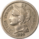 1888 Three (3) Cent Nickel - Cleaned