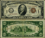 FR. 2303 $10 1934-A Hawaii Note L-B Block VF