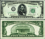 FR. 1961 D $5 1950 Federal Reserve Note Cleveland D-A Block Choice CU Narrow