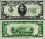 FR. 2054 D $20 1934 Federal Reserve Note Non-Mule Cleveland D-A Block Nice CU