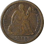 1868-P Seated Liberty Dime