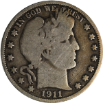 1911-P Barber Half Dollar