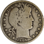 1906-P Barber Half Dollar