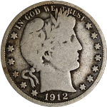 1912-P Barber Half Dollar