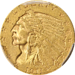 1911-P Indian Gold $2.50 PCGS AU58 Nice Eye Appeal Nice Strike Nice Luster
