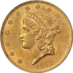 1852-P Liberty Gold $20 PCGS AU58 Superb Eye Appeal Strong Strike