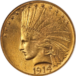 1914-P Indian Gold $10 NGC MS65 Superb Eye Appeal Strong Strike