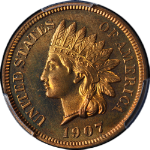 1907 Indian Cent Proof Cameo PCGS PR64 RD CAM Superb Eye Appeal Strong Strike