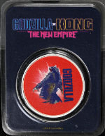 2024 Godzilla X Kong The New Empire 1 Ounce Silver Round - Colorized - OGP