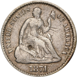 1871-P Seated Liberty Half Dime