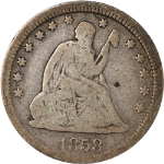 1858-P Seated Liberty Quarter