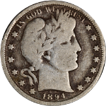 1894-S Barber Half Dollar