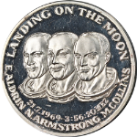 1969 Landing on the Moon .999 Fine Silver Medal - Aldrin Armstrong Collins 50mm